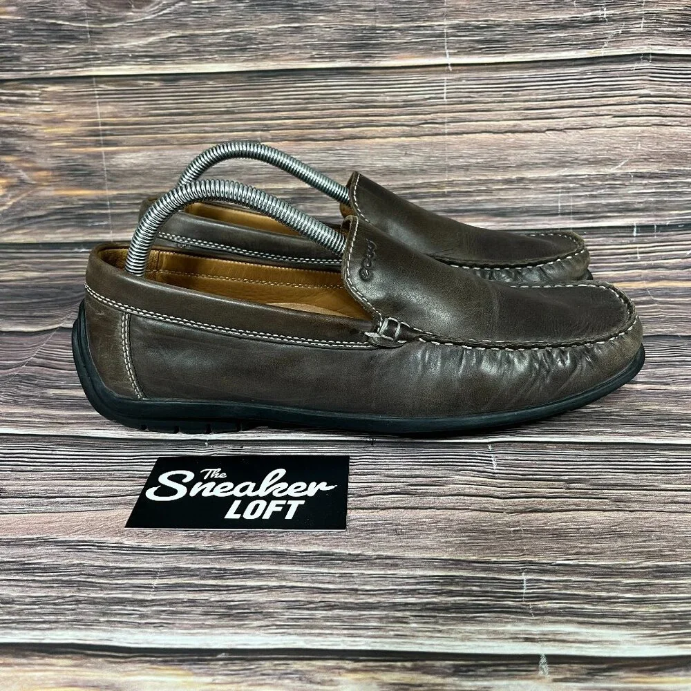 Ecco‎ Men's Brown Driving Loafer Leather Slip On Shoes